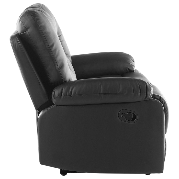 Canapea cu recliner manual cu 2 locuri BERGEN Piele ecologică Negru [6]