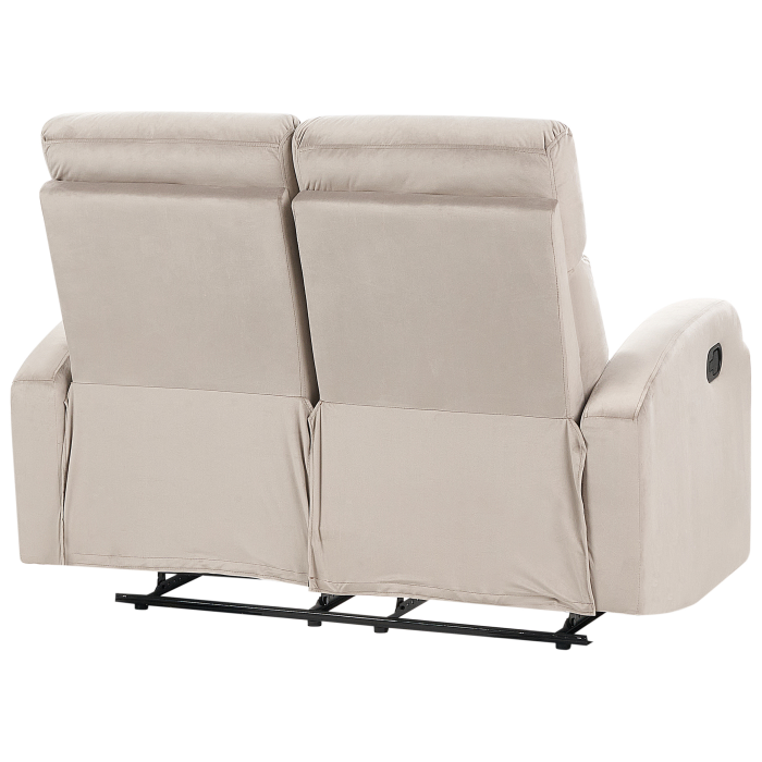 2-seater sofa bed with manual recliner VERDAL Taupe velvet [7]
