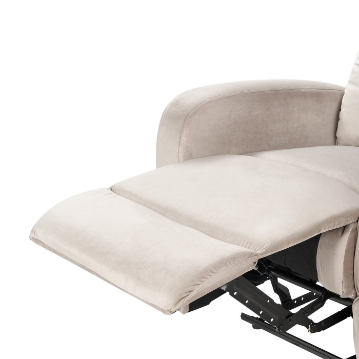 2-seater sofa bed with manual recliner VERDAL Taupe velvet [9]