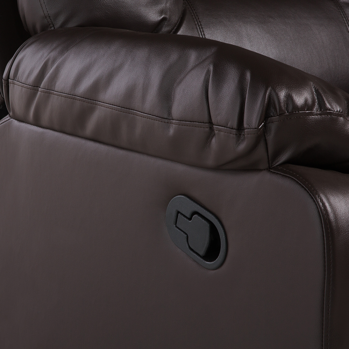 BERGEN 3-seater manual recliner sofa Brown eco-leather [9]