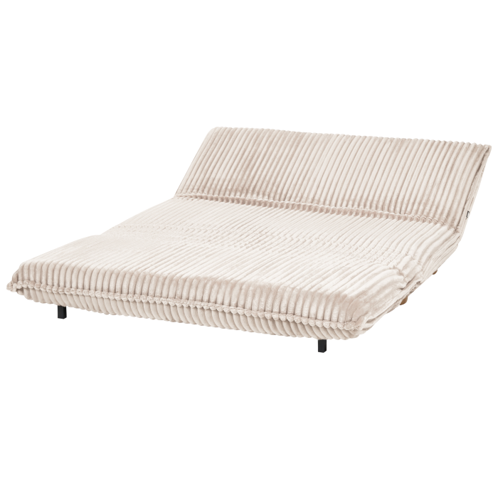 Canapea extensibilă cu 2 locuri ABISKO Blană artificială Alb-murdar [8]