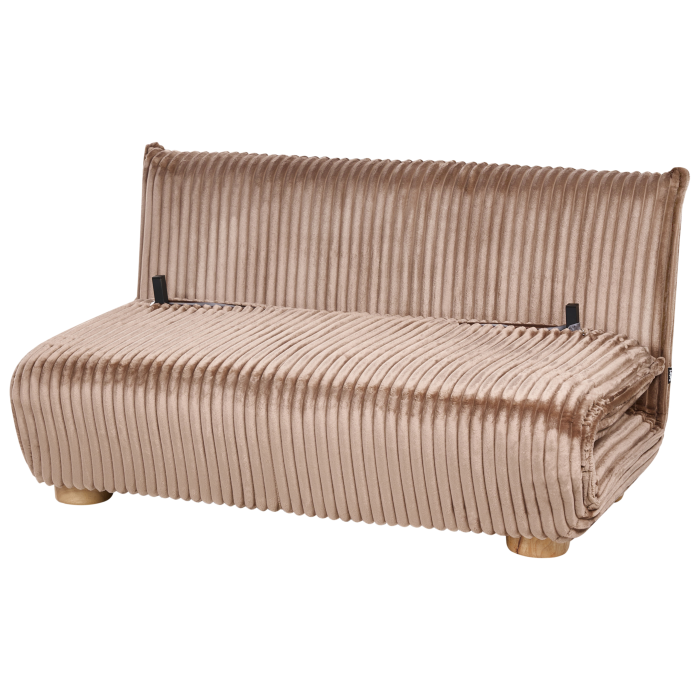 Canapea extensibilă cu 2 locuri ABISKO Blană artificială Maro deschis [5]