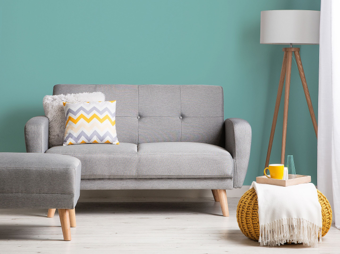 Canapea extensibilă cu 2 locuri FLORLI  Gri deschis [1]