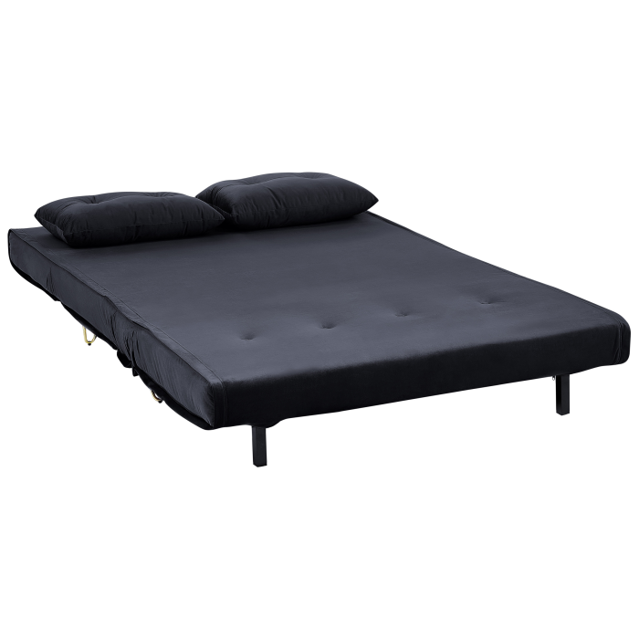 2-seater sofa bed VESTFOLD Black velvet [5]