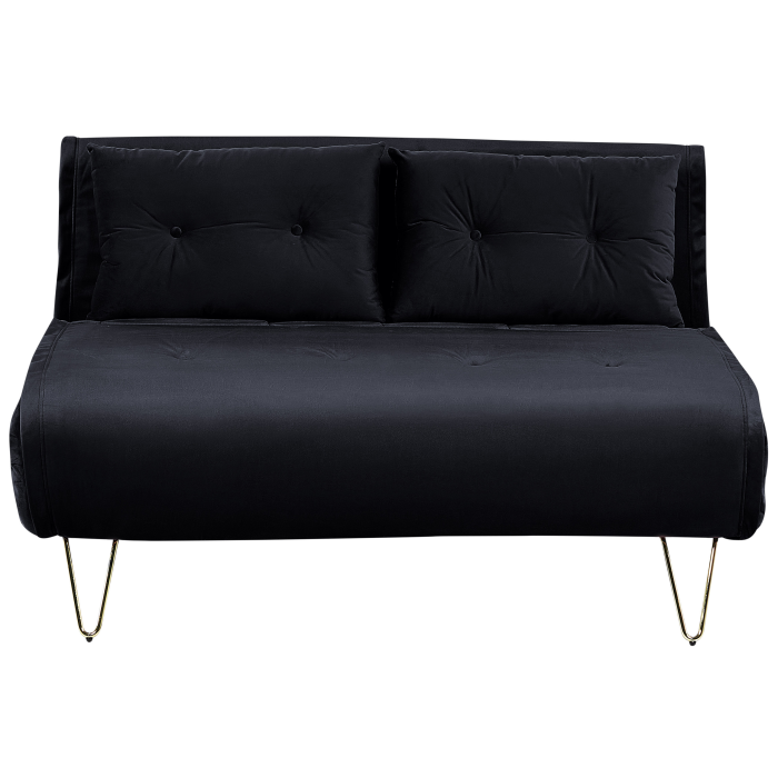 2-seater sofa bed VESTFOLD Black velvet [2]