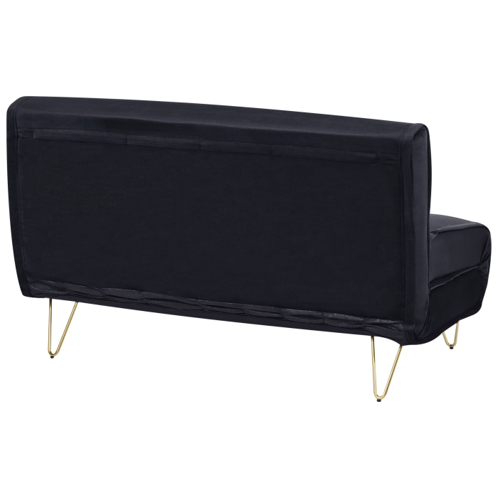 2-seater sofa bed VESTFOLD Black velvet [6]