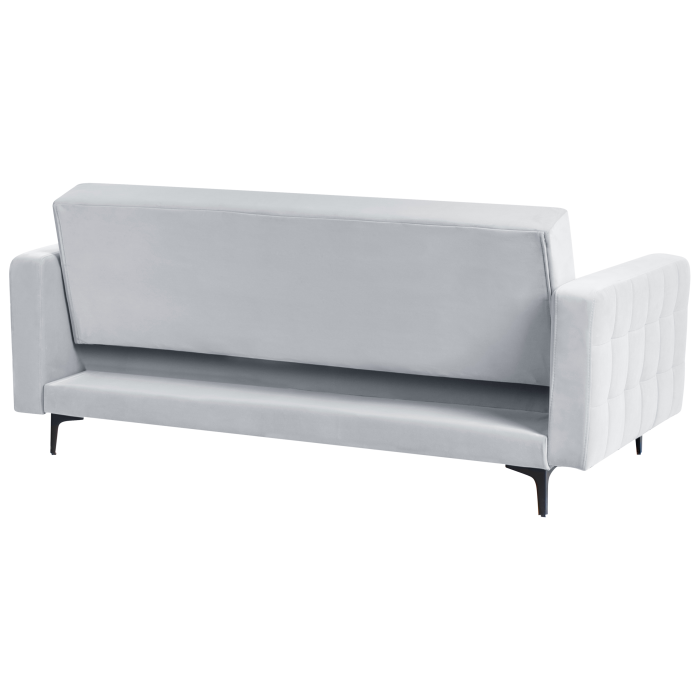 3-seater sofa bed ABERDEEN Velvet Light Grey [6]