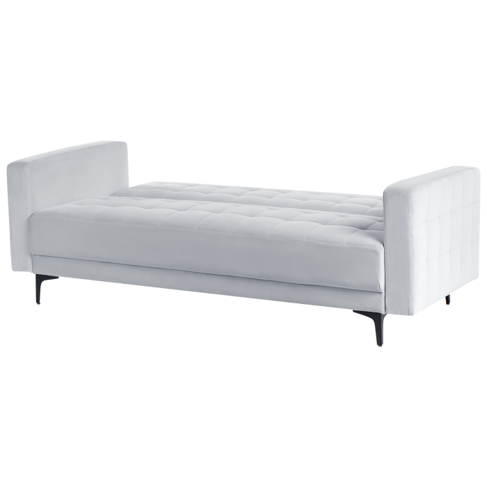 3-seater sofa bed ABERDEEN Velvet Light Grey [5]