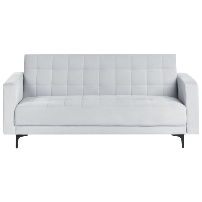 3-seater sofa bed ABERDEEN Velvet Light Grey [2]