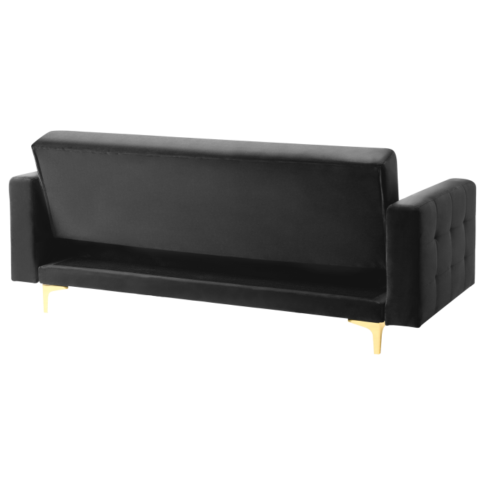 Canapea extensibilă cu 3 locuri ABERDEEN Catifea Negru [6]