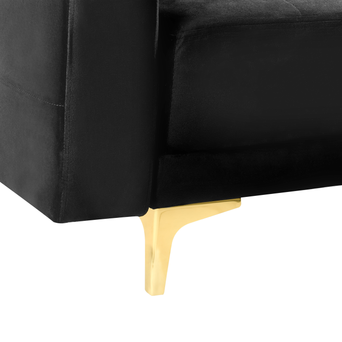 Canapea extensibilă cu 3 locuri ABERDEEN Catifea Negru [10]