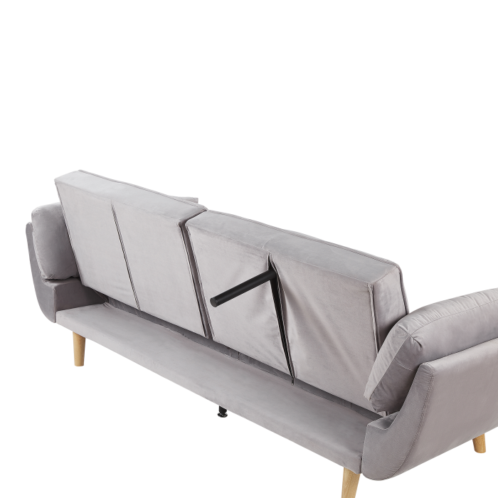 Canapea extensibilă cu 3 locuri ASBY Catifea Gri deschis [8]