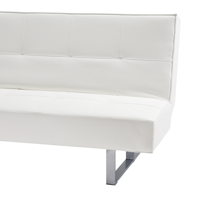 Canapea extensibilă cu 3 locuri DERBY Piele ecologică Alb [8]