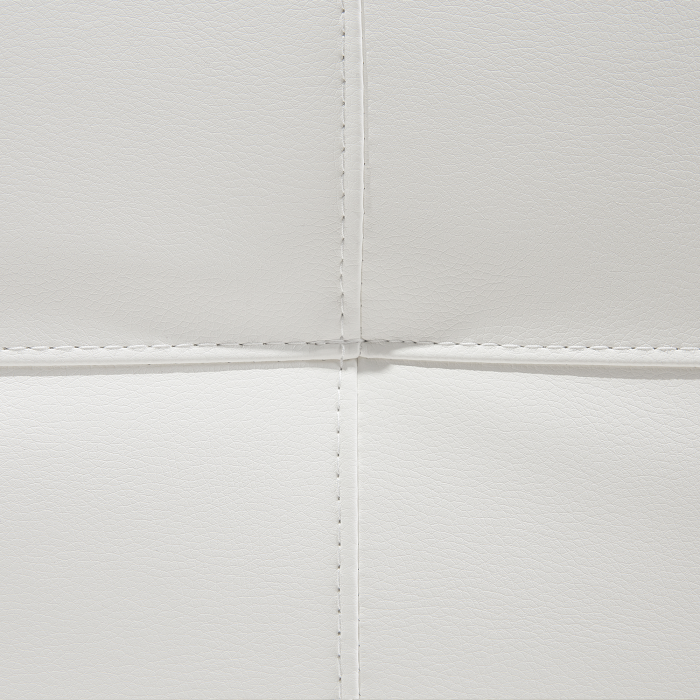 Canapea extensibilă cu 3 locuri DERBY Piele ecologică Alb [7]