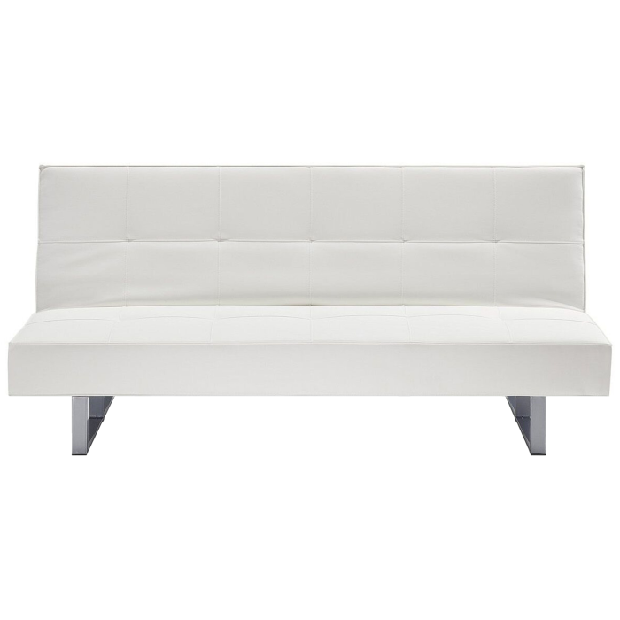 Canapea extensibilă cu 3 locuri DERBY Piele ecologică Alb [2]