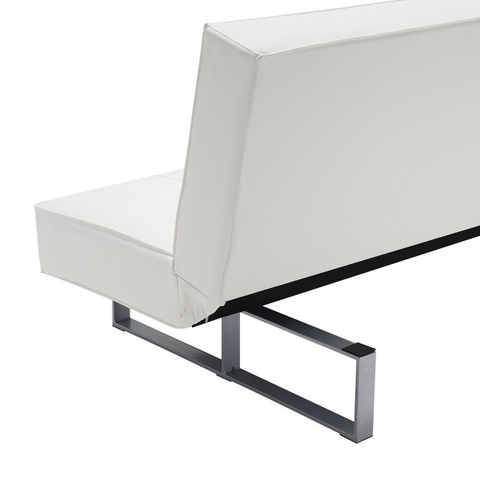 Canapea extensibilă cu 3 locuri DERBY Piele ecologică Alb [9]