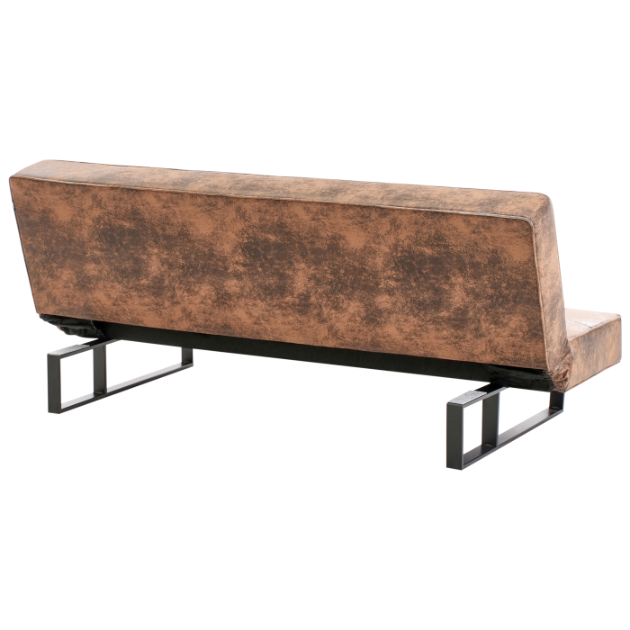 Canapea extensibilă cu 3 locuri DERBY Piele ecologică Maro auriu [6]