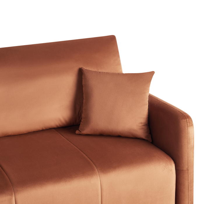 3-seater sofa bed EGGE Velvet Golden brown [7]