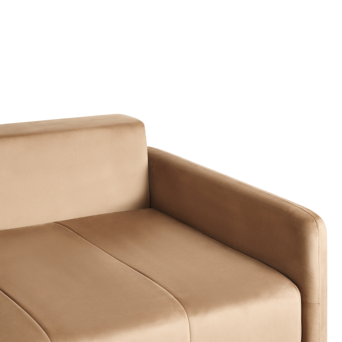 Canapea extensibilă cu 3 locuri EGGE Catifea Maro deschis [8]