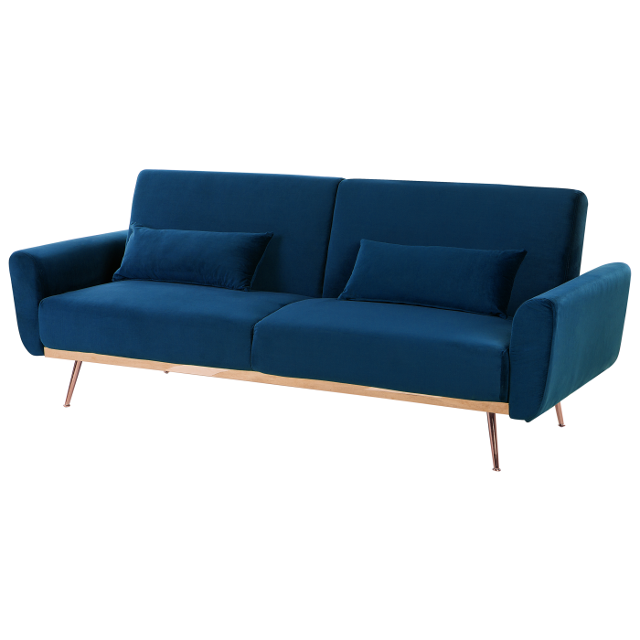 2-seater sofa with 3-seater EINA Velvet Navy Blue [4]