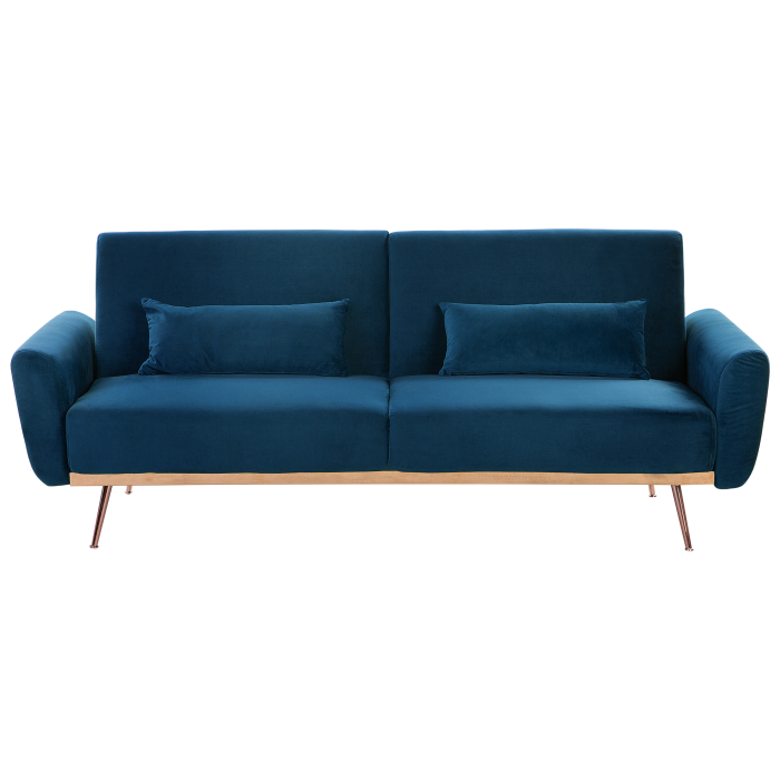 2-seater sofa with 3-seater EINA Velvet Navy Blue [2]