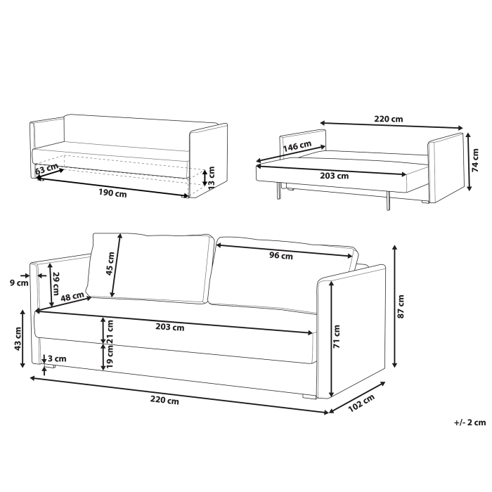 Canapea extensibilă cu 3 locuri EKSJO Catifea Galben muștar cu depozitare [3]