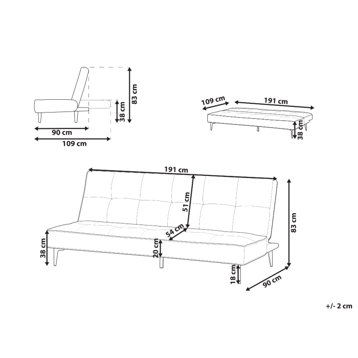 3-seater sofa bed ESSVIK Light grey [3]