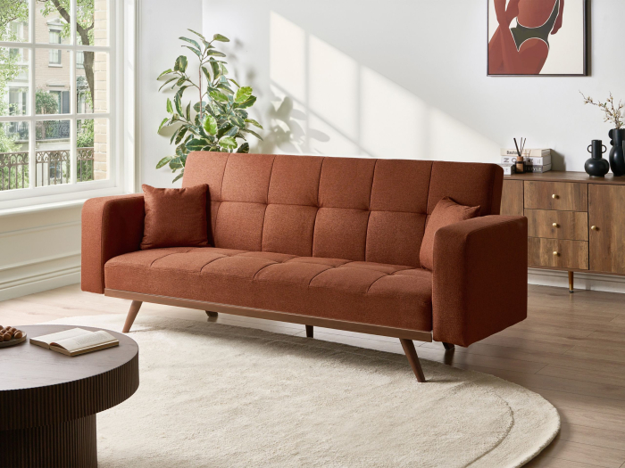 Canapea extensibilă cu 3 locuri HJULBY Maro auriu [1]