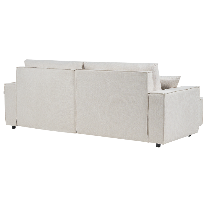Canapea extensibilă cu 3 locuri KARILA  Bej deschis cu depozitare Dreapta [5]
