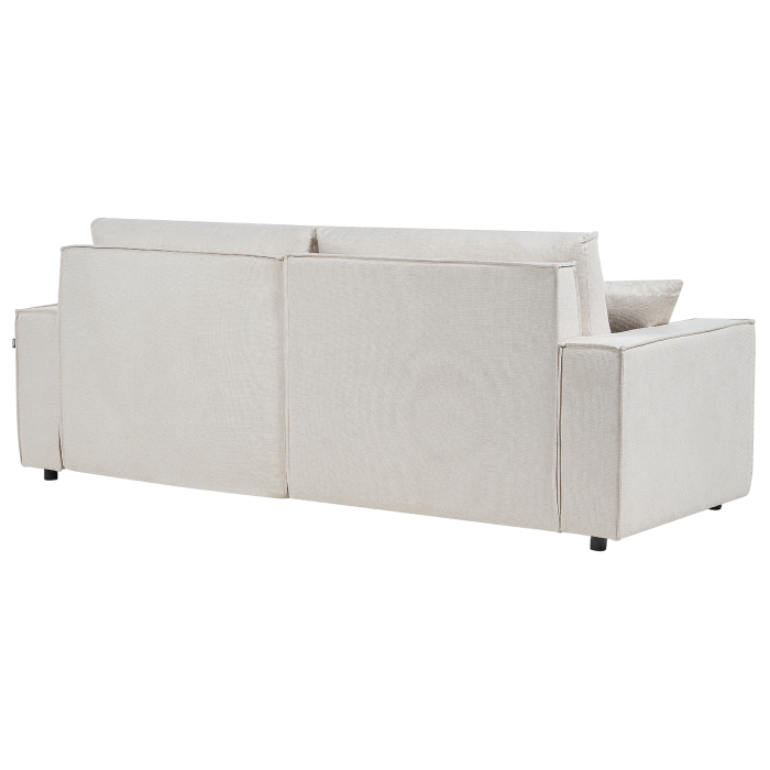 Canapea extensibilă cu 3 locuri KARILA  Bej deschis cu depozitare Stânga [5]