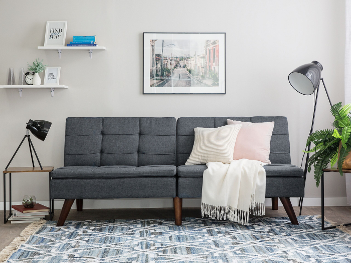 Canapea extensibilă cu 3 locuri RONNE  Gri închis [1]