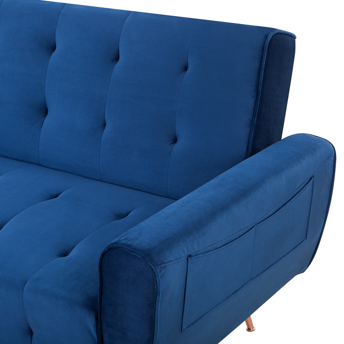 Canapea extensibilă cu 3 locuri SELNES Catifea Bleumarin [7]