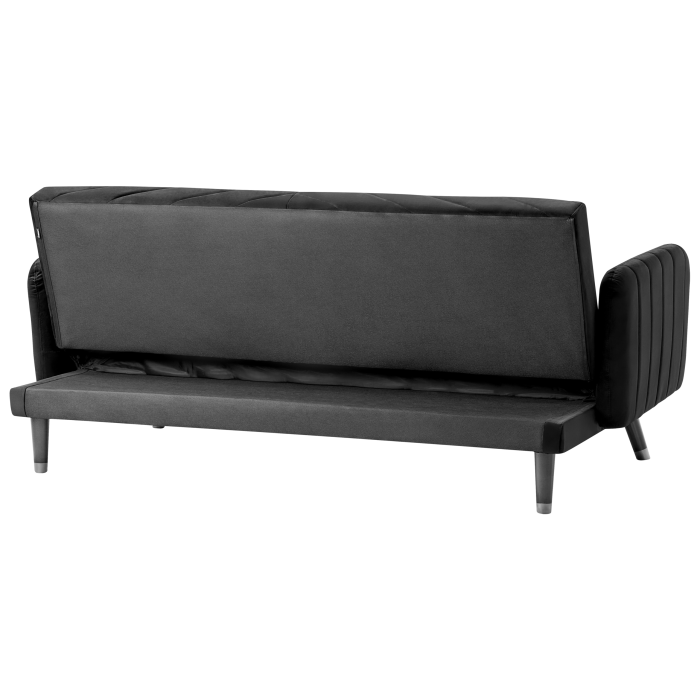 Canapea extensibilă cu 3 locuri SENJA Catifea Negru [6]