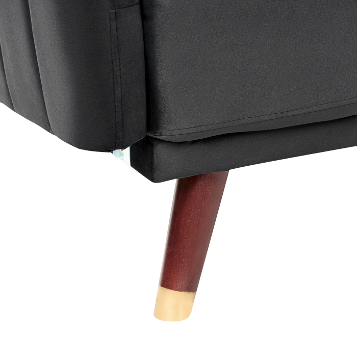 Canapea extensibilă cu 3 locuri SENJA Catifea Negru [8]