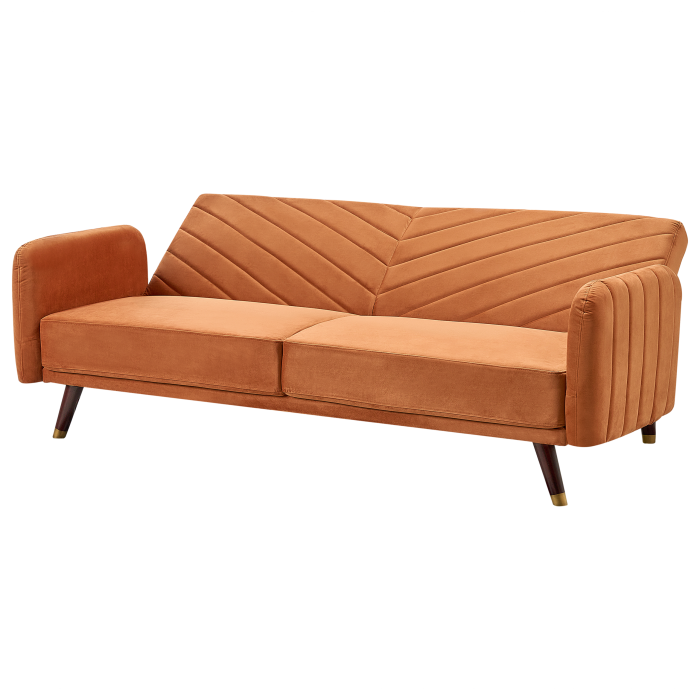 3-seater sofa bed SENJA Orange velvet [5]