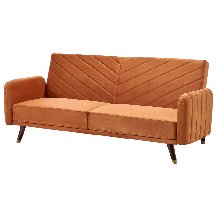 3-seater sofa bed SENJA Orange velvet [4]