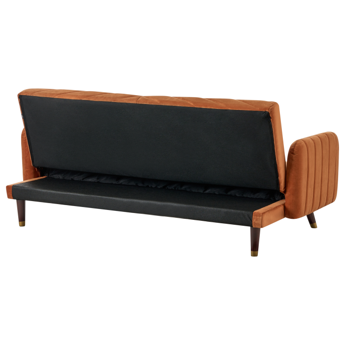 3-seater sofa bed SENJA Orange velvet [7]