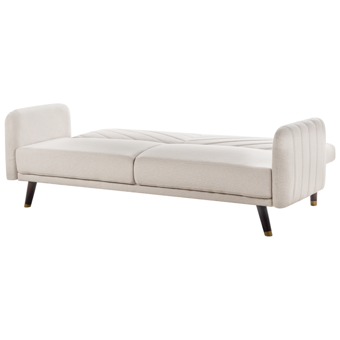 SENJA 3-Seater Sofa Bed Synthetic Linen Light Beige [5]