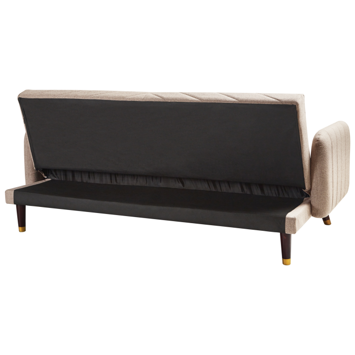 3-seater sofa SENJA Synthetic Linen Light Brown [6]