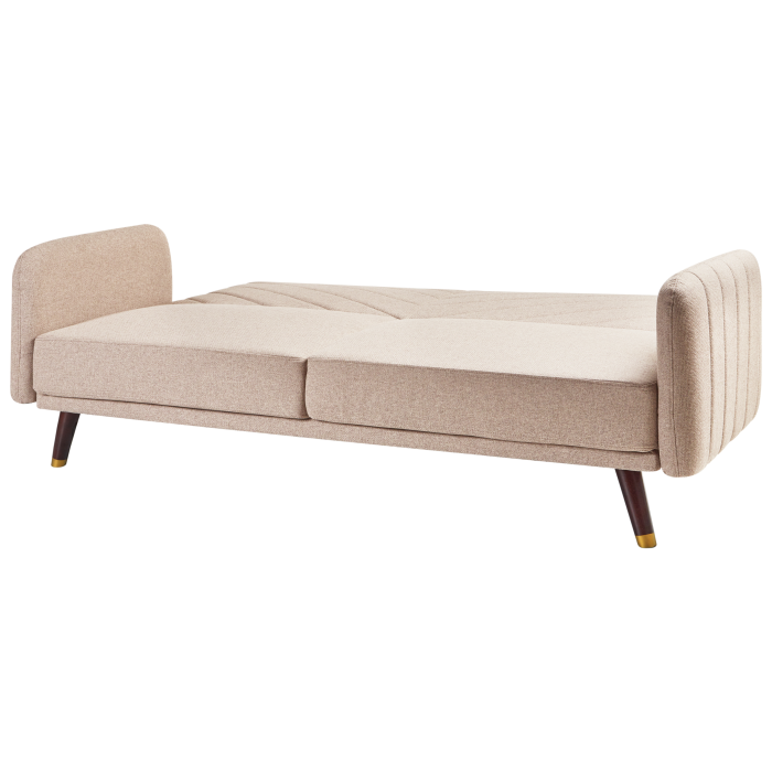 3-seater sofa SENJA Synthetic Linen Light Brown [5]