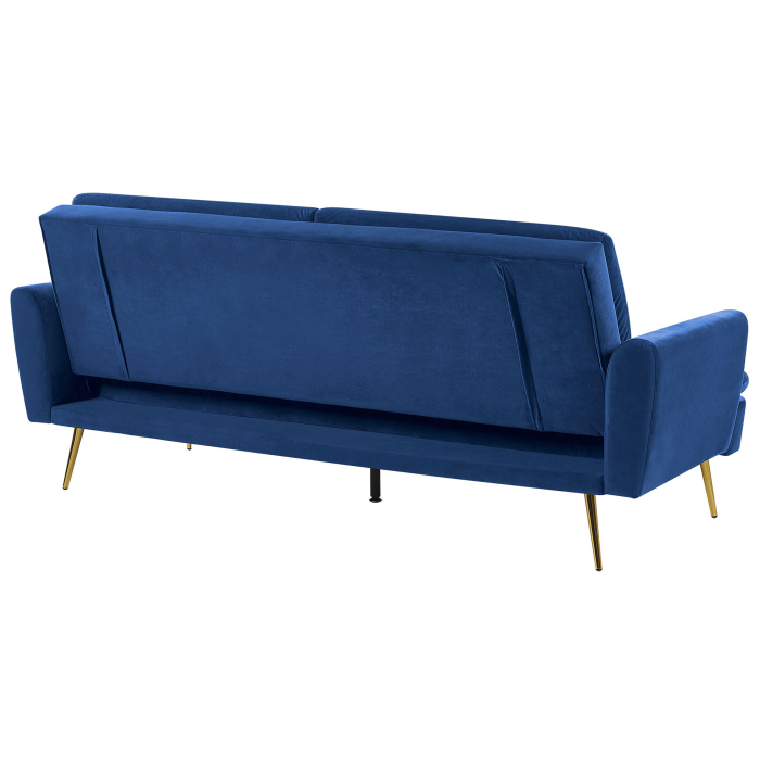 3-Seater Sofa Bed VETTRE Navy Velvet [6]