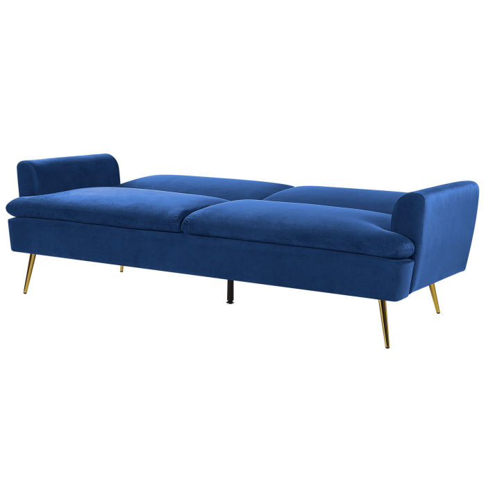 3-Seater Sofa Bed VETTRE Navy Velvet [5]