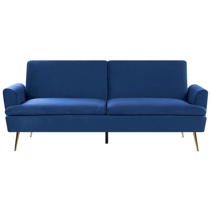 3-Seater Sofa Bed VETTRE Navy Velvet [2]