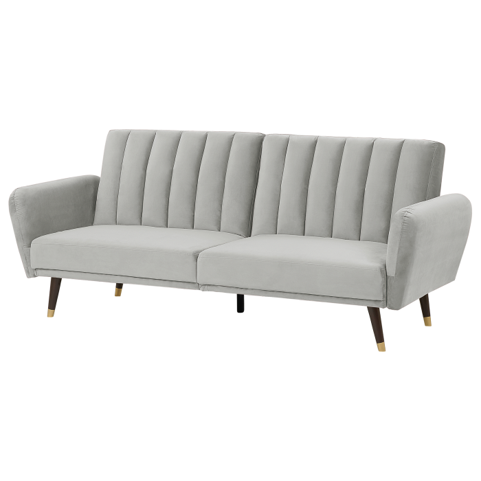 Canapea extensibilă cu 3 locuri VIMMERBY Catifea Gri deschis [4]