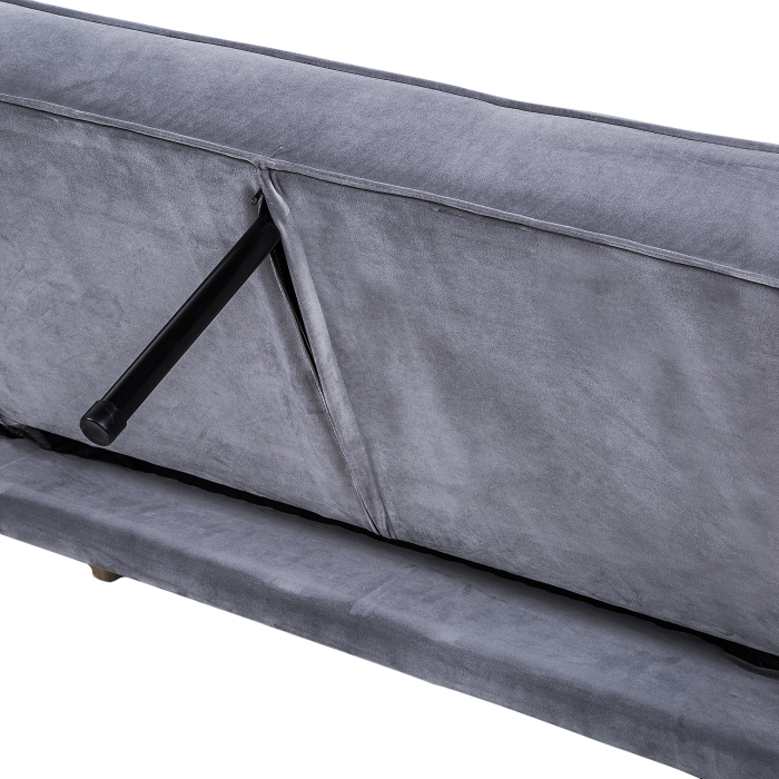 3-seater sofa bed VISNES Grey velvet [6]
