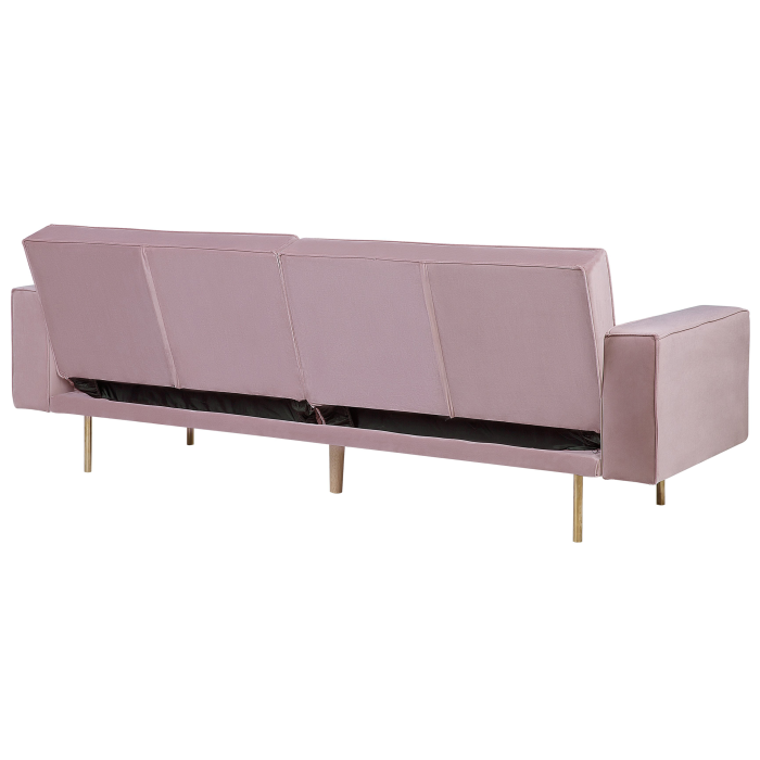 3-seater sofa bed VISNES Velvet Pink [4]