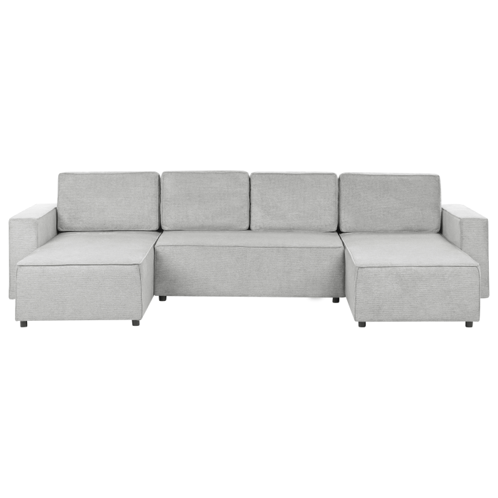 U-shaped sofa bed with VATNE 4-seater Light Grey with storage [2]
