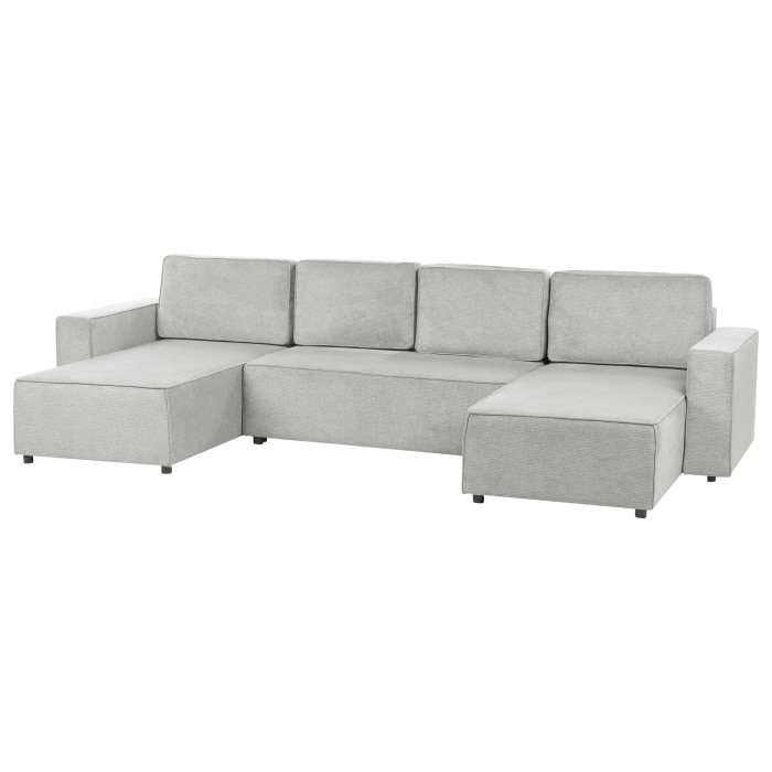 U-shaped sofa bed with VATNE 4-seater Light Grey with storage [4]