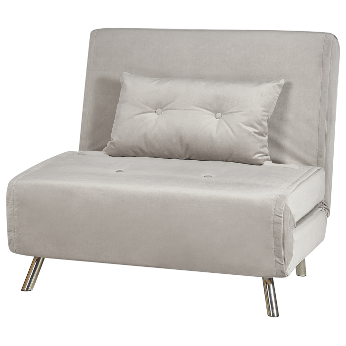 Single sofa bed FARRIS Velvet Light Grey [5]