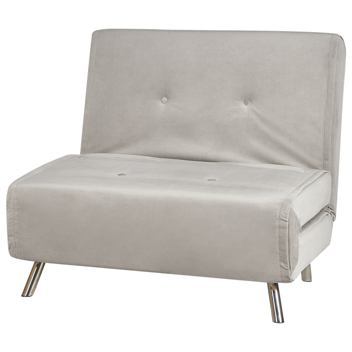 Single sofa bed FARRIS Velvet Light Grey [4]